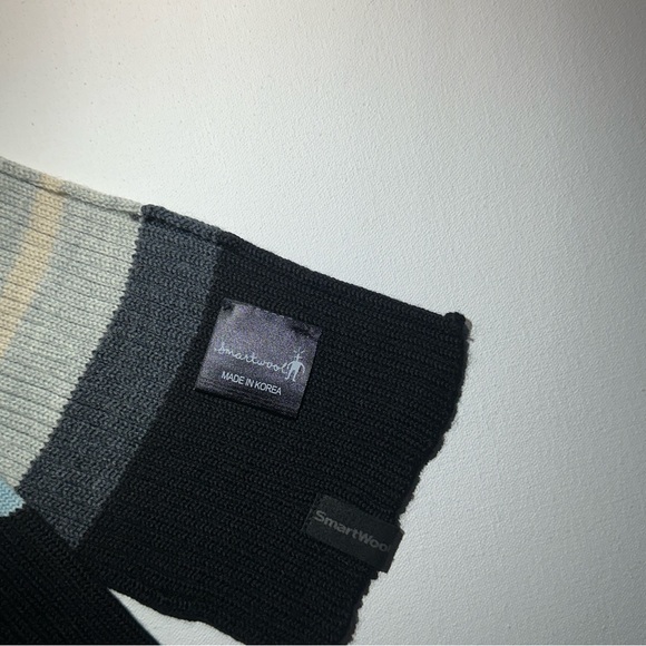 Smartwool Merino Striped Knit Scarf in Gray Black - Picture 4 of 11